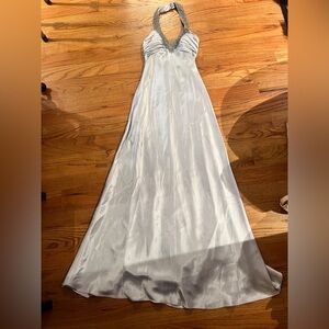 Chica brand name dress very elegant  Silver Halter Gown